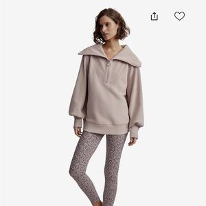Varley Beige Zip-Up Sweatshirt